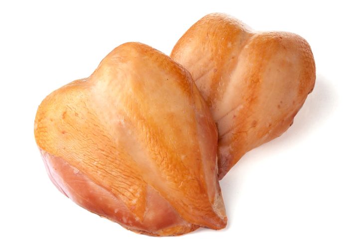 Hähnchenbrust mit Haut und Knochen, geräuchert (2 Stück vac. im Beutel, ca. 750 g)