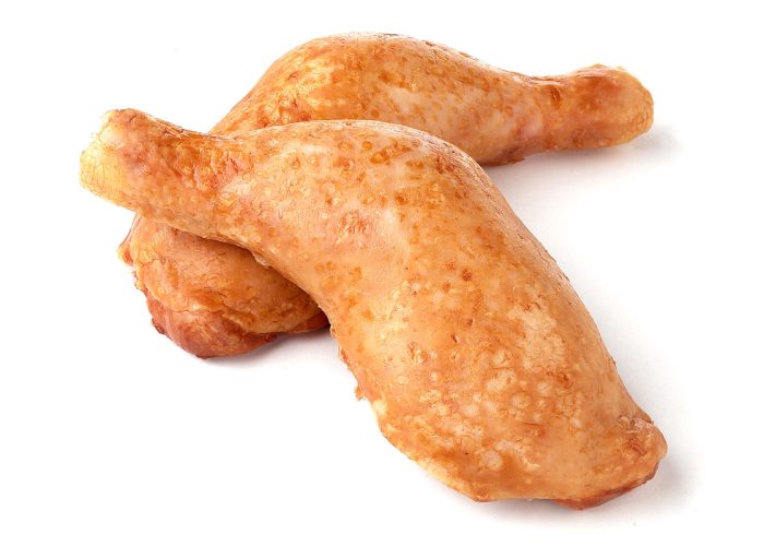 Hähnchenkeulen geräuchert ohne Rückenstück – Kasseler Keule (2 Stück vac. im Beutel, ca. 500 g)