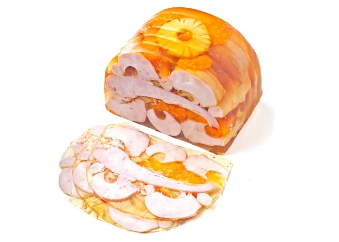 Hähnchenbrust Hawaii, in Aspik (bernsteinfarben, ca. 1500 g)