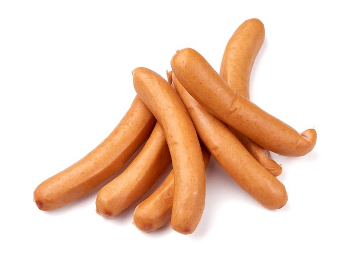 Geflügel Wiener Würstchen, im Saitling (25 x 50 g = 1.250 g/Pa. egalisiert)